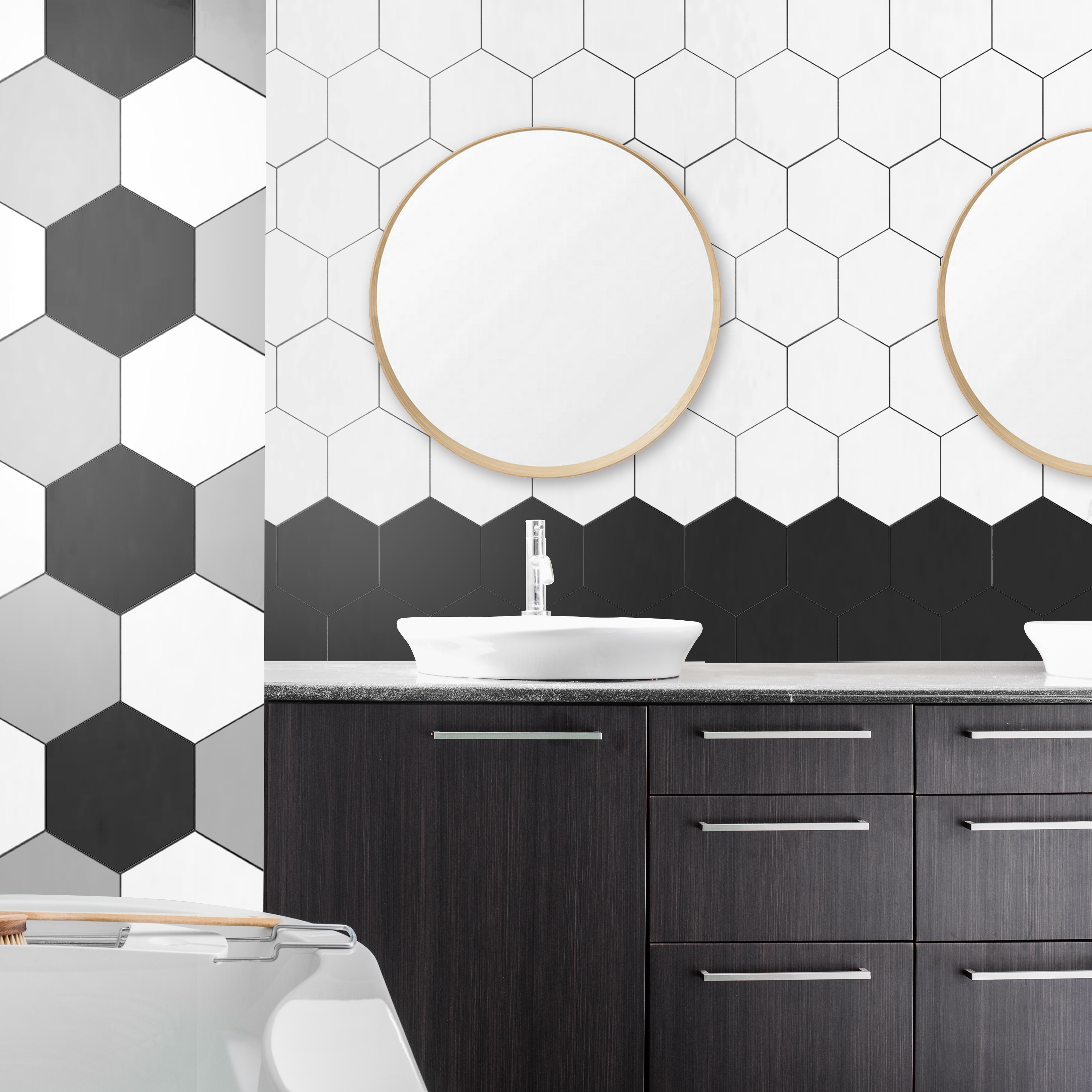 Shop Black Tiles, Hexagon, Subway & More