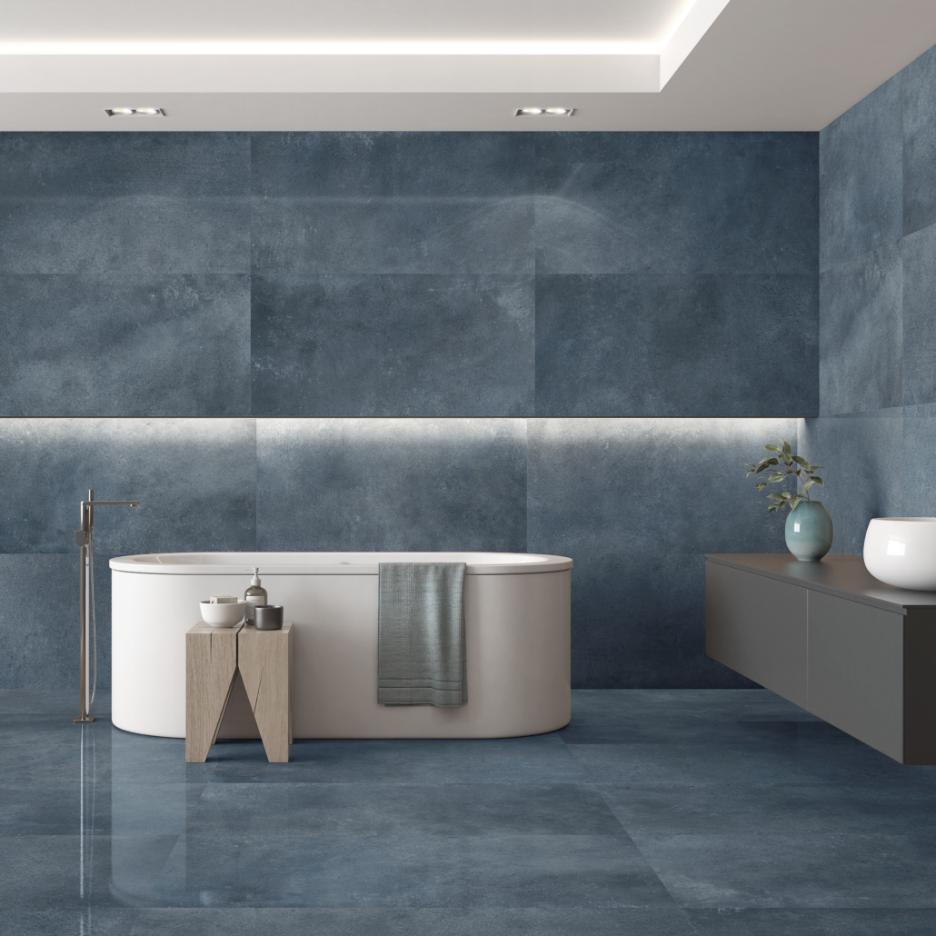 PRS 24X48 DAKAR BLUE POLISHED PORCELAIN TILE Tile for Less Utah