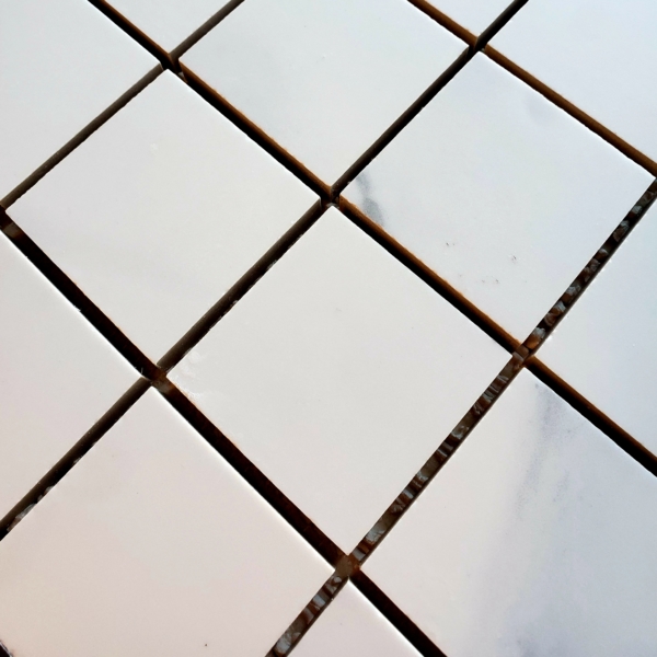 LAU Herringbone Mosaic Tile Cushion Edge White Tile for Less Utah