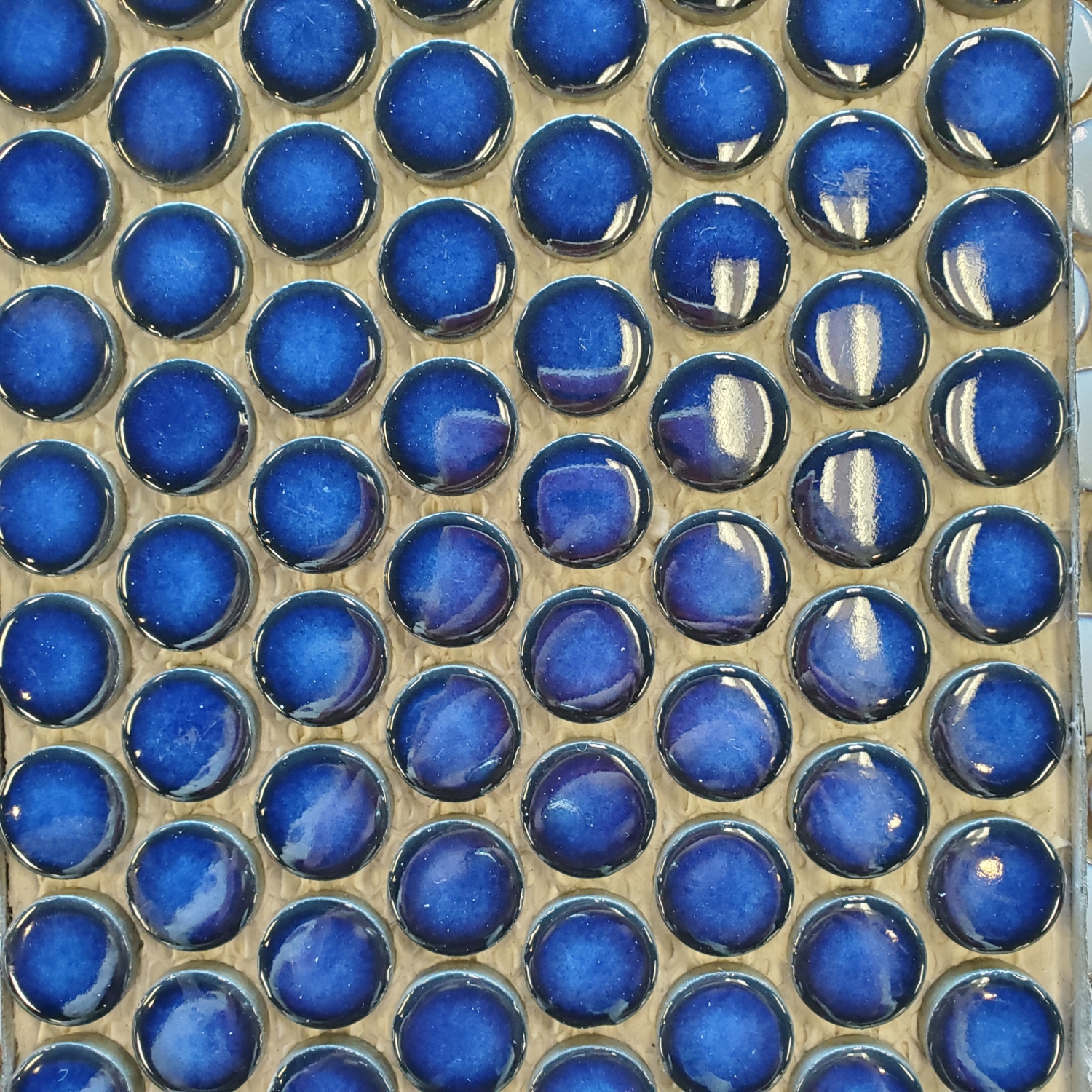 LAU 1" Cobalt Blue Penny Round Mosaic Tile Tile for Less Utah