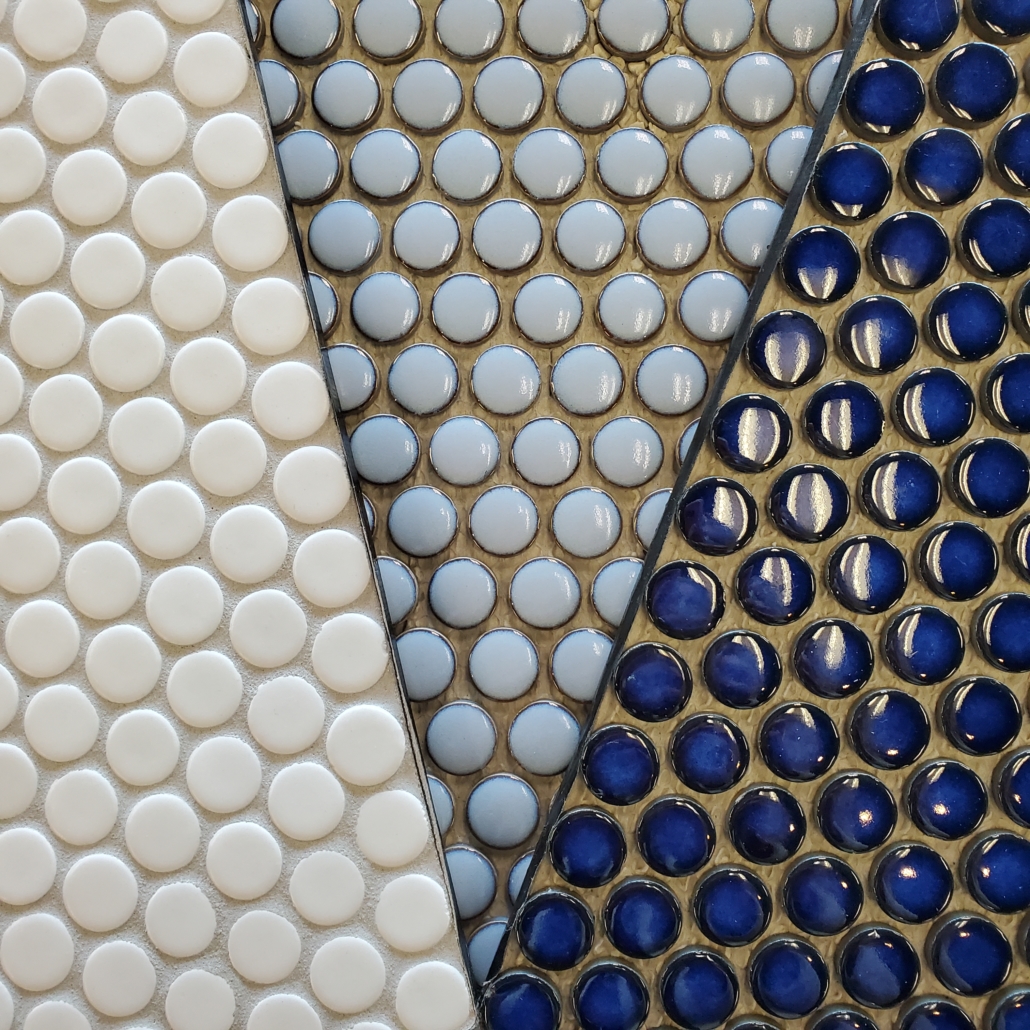 LAU 1" Cobalt Blue Penny Round Mosaic Tile Tile for Less Utah