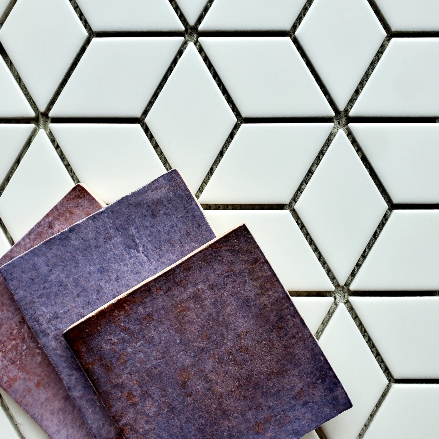 ARV White Rhombus Cube Tile Mosaic Tile for Less Utah