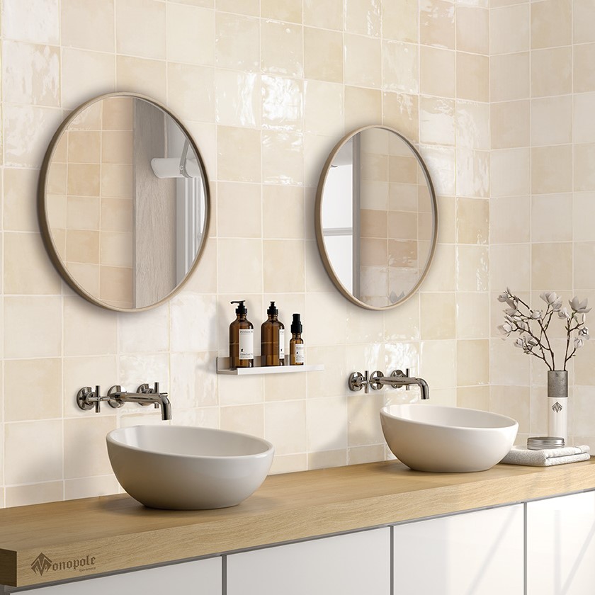 MON 6x6 New Garden Latte Ceramic Wall Tile - Image 6