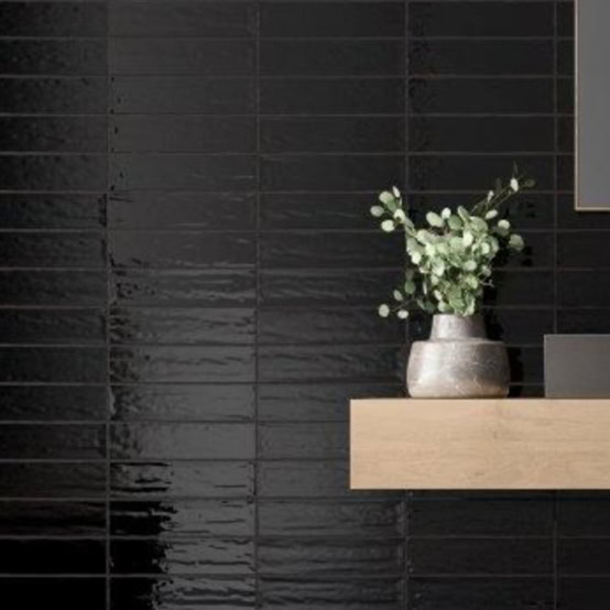 LAU 3X12 Artesano Matte Black Wall Tile