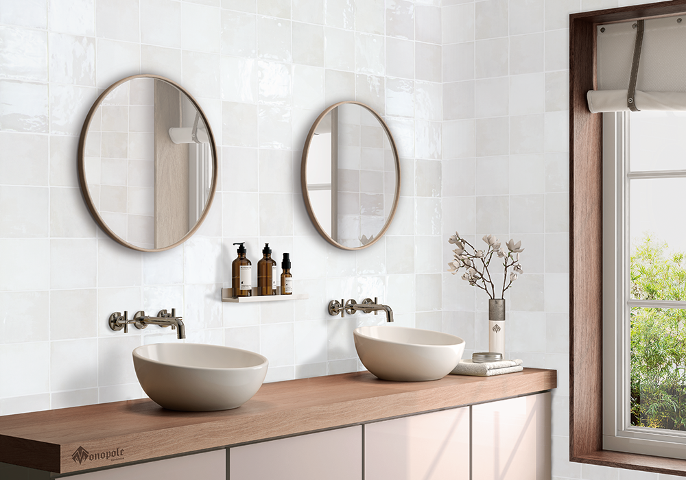 MON 6x6 New Garden White Ceramic Wall Tile