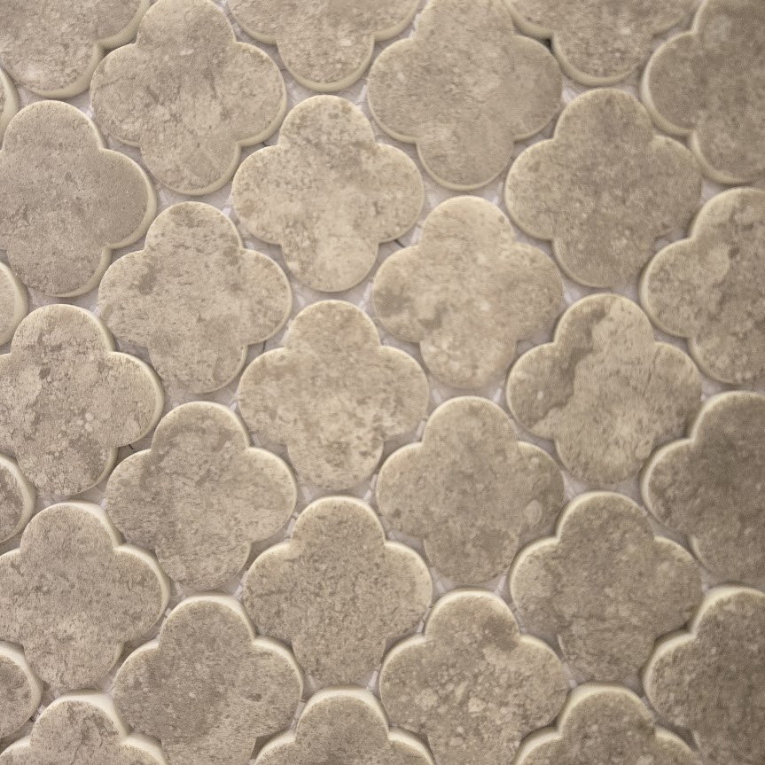 PTB Clover Aeterna Taupe Glass Mosaic