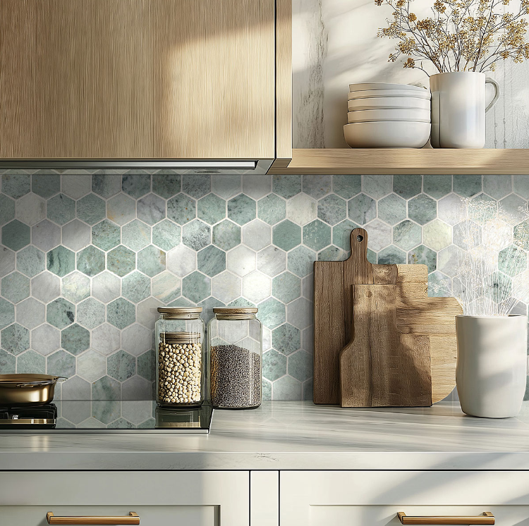 MSI 2x2 Icelandic Green Hex Mosaic - Image 2
